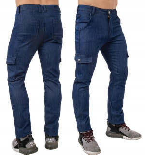 Ocieplane Polarem Spodnie Męskie Jeans ZD28 80 cm