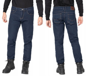 Ciepłe Spodnie Jeans Męskie Ocieplane 081 96 cm/32