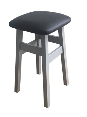 Taboret  tapicerowany 60 cm SZARO-CZARNY