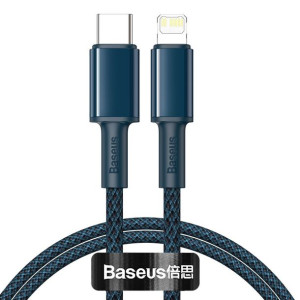 Kabel USB-C do Lightning Baseus High Density Braided, 20W, 5A, PD, 2m (nieb