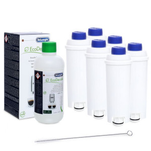 6x FILTR WODY + DeLonghi ODKAMIENIACZ 500ml ZESTAW