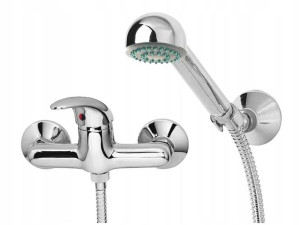 Bateria Natryskowa Ścienna Chrom Diamond Cypr