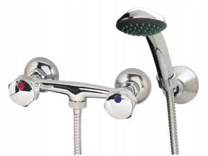 Bateria Natryskowa Ścienna Chrom Diamond Eko Retro