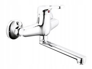 Bateria Umywalkowa Ścienna Chrom Diamond Kreta