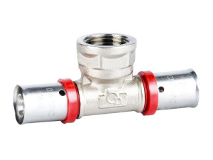 Trójnik Zaciskany Pex 1x25x25 Gw Zaprasowywany