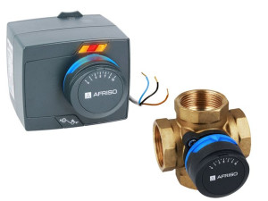 Siłownik AFRISO ARM 343 + Zawór 4-drogowy ARV 485 AFRISO