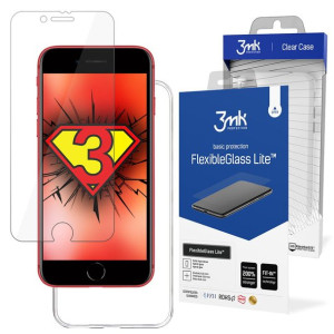ZESTAW do iPhone SE 2020 / SE 2022 - 3mk FlexibleGlass Lite i 3mk Clear Cas