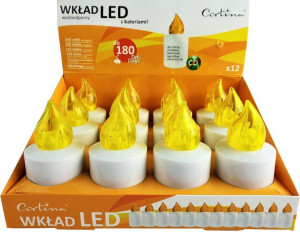 Duże Wkłady Do Zniczy Znicza 180 Led Baterie 12szt