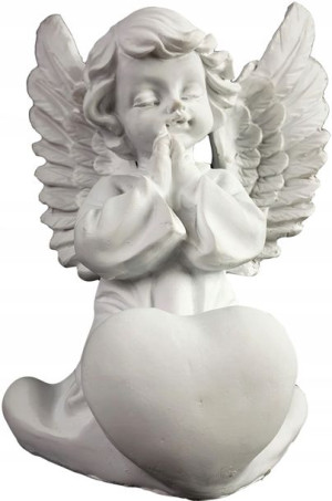 Anioł Figurka Aniołka Z Sercem 14 Cm Aniołek Znicz