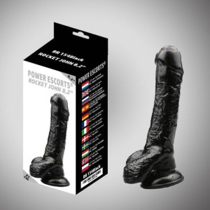 Rocket john black dildo 8,2 inch 21 cm