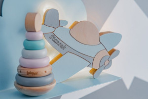 Lampka LED samolot z imieniem dziecka