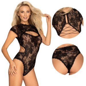 Seksowne koronkowe BODY wiązane Peonesia Obsessive