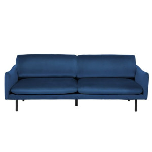 Sofa 3-osobowa welurowa niebieska VINTERBRO