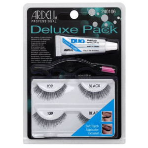 Ardell Deluxe 2-Pack 109 Zestaw - Rzęsy + Klej Duo + Aplikator