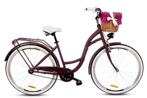 Rower miejski GOETZE Style 28 dark violet KOSZ brąz