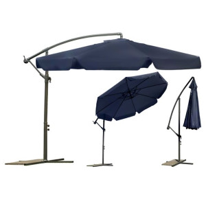 Parasol ogrodowy składany Plonos 8 segmentów granatowy Ø 350cm