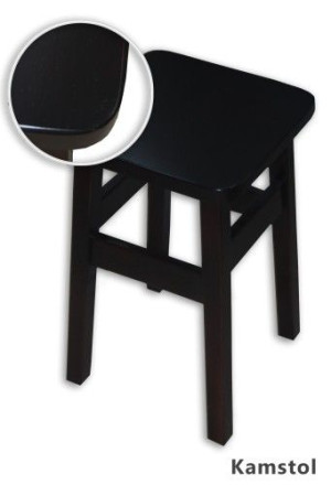 Taboret drewniany 48 cm CZARNY