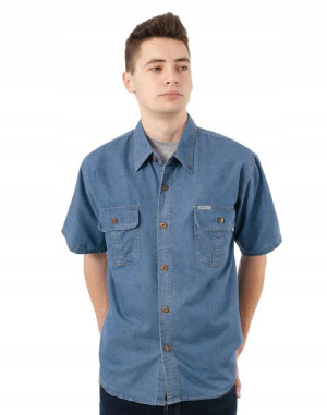 Koszula Męska Jeans z Krótkim Rękawem 8065-01 XXL