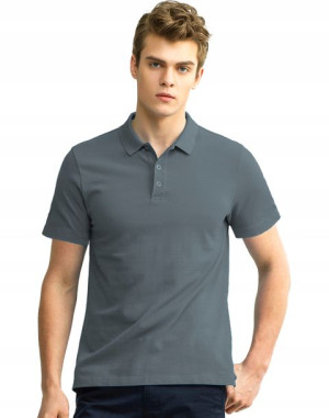 Duża Koszulka Polo Męska Polówka 72560 5XL popiel