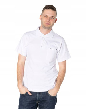 Duża Koszulka Polo Męska Polówka Horacjusz 4XL biały