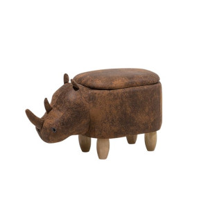 Pufa zwierzak ze schowkiem ekoskóra brązowa RHINO