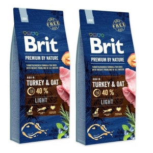Pakiet Brit Premium By Nature Light Turkey & Oat Indyk Owies 2 x 15 kg