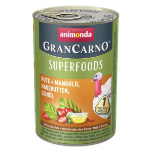 Animonda GranCarno Superfoods Indyk, Burak Liściowy, Dzika Róża, Olej Lnian