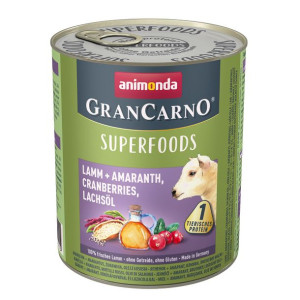 Animonda GranCarno Superfoods Jagnięcina, Szarłat, Żurawina, Olej z Łososia