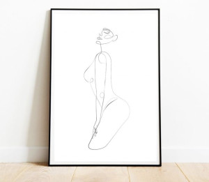 Obraz Plakat Linie Jedna Linia Kobieta 03 A3