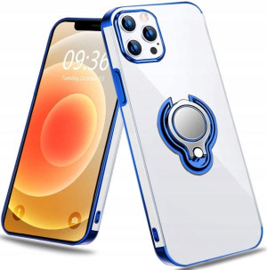 Niebieskie Etui Case Holder Ring Iphone 12 / Pro