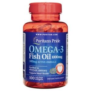 Puritan's Pride Olej Omega-3 1200 mg 100 kapsułek żelowych - suplement diet