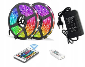 Taśma Led Smd Wodoodporna 5m Rgb Kolorowa + Pilot