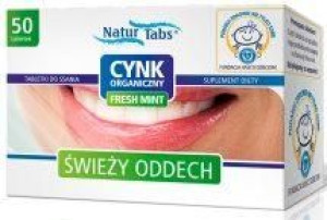 Cynk organiczny Naturtabs Fresh Mint, 50 tabl.