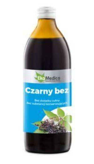 Czarny Bez 100\% Sok EkaMedica 500ml(butelka)