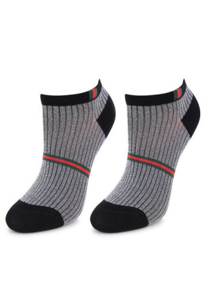 Niskie skarpetki damskie błyszczące footies p25 SILVER 36/40