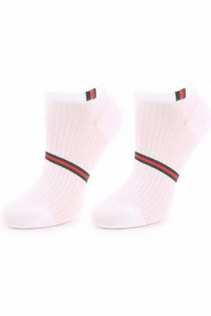 Niskie skarpetki damskie błyszczące footies p25 WHITE 36/40