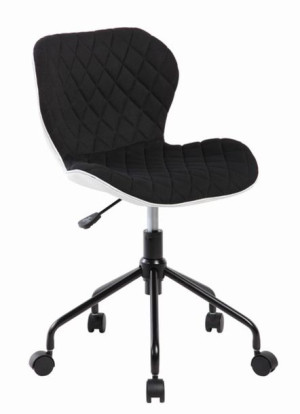 KRZESŁO OBROTOWE QZY85 czarno/białe materiał + ekoskóra