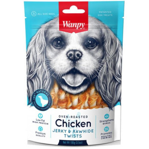 Wanpy Chicken Jerky & RawhideTwists Pałeczki z Kurczakiem Przekąska Dla Psa