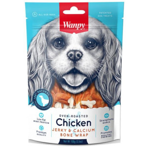 Wanpy Chicken Jerky & Calcium Bone Wrap Kostki z Kurczakiem Przekąska Dla P