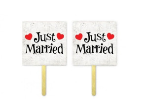Tabliczki do zdjęć Just Married 2 sztuki TL38
