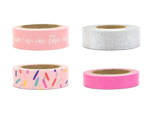 Tasiemki dekoracyjne Washi Tape 4szt 10m DTP6