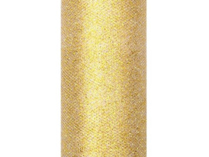 Tiul dekoracyjny złoty 15cm x 9m 1 rolka TIUG15-019