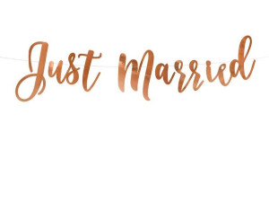 Baner Weselny Just Married rose gold 77cm 1szt. GRL73-019R
