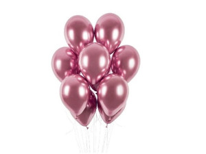 Balony chromowane Shiny różowe 33cm 5 sztuk 7888