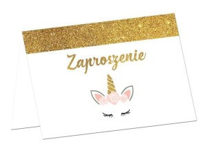 Zaproszenia Jednorożec 6 sztuk z kopertami ZAP-JED1