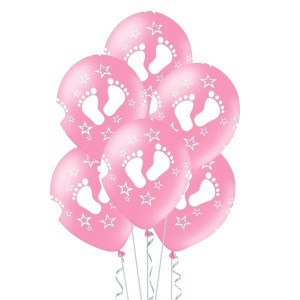 Balony stópki różowe 5 sztuk 400359