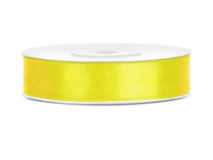 Tasiemki satynowe 12mm żółte 25m 30szt. TS12-084-KARTON