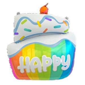 Balon foliowy na urodziny Tort HAPPY 60cm 1 sztuka HS-TRHP