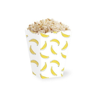 Pudełka na popcorn słodycze Banana party 5 sztuk 511005