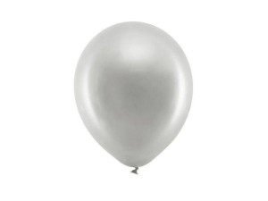 Balony Rainbow 23cm metalizowane srebrne 100 sztuk RB23M-018-100x
